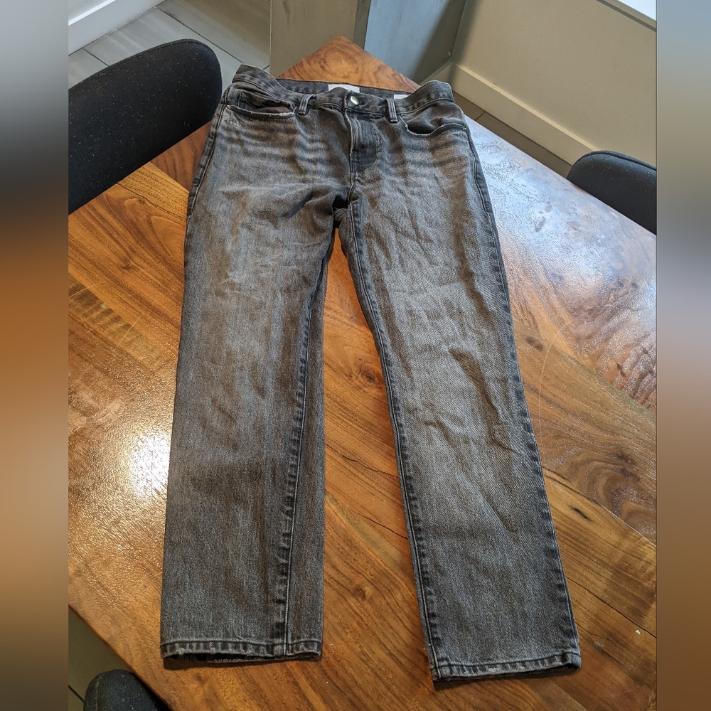 FRAME - Le Nouveau High Waist Crop Straight Leg Jeans | Size 26 | Haynes Gray - Picture 9 of 16